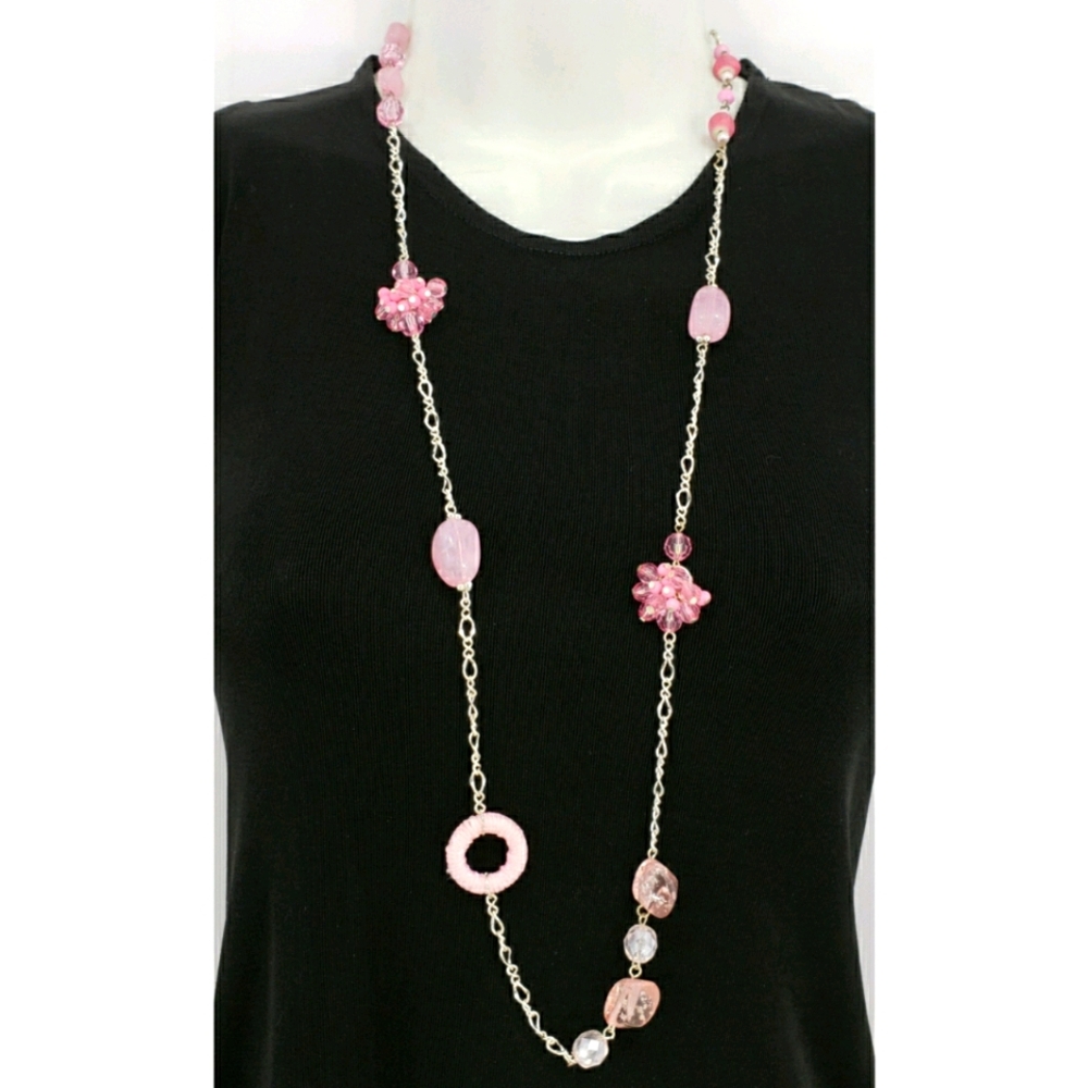 New Faux Stone Cluster Necklace & Earrings Set